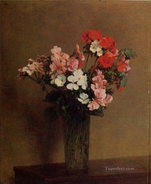  floral Pintura - Geranios pintor Henri Fantin Latour floral